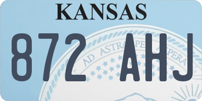 KS license plate 872AHJ