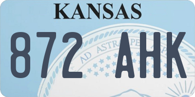 KS license plate 872AHK