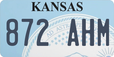 KS license plate 872AHM