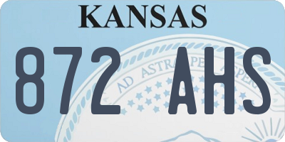 KS license plate 872AHS