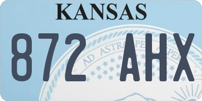 KS license plate 872AHX