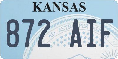 KS license plate 872AIF