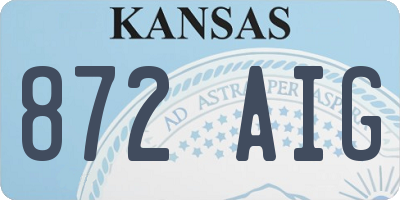 KS license plate 872AIG