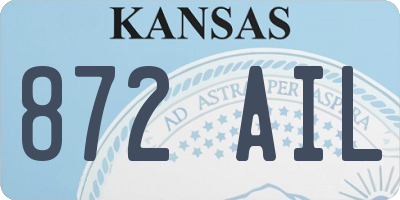 KS license plate 872AIL