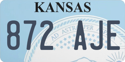 KS license plate 872AJE