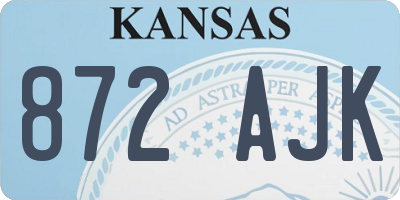 KS license plate 872AJK