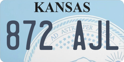 KS license plate 872AJL