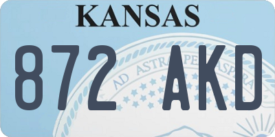 KS license plate 872AKD