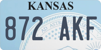 KS license plate 872AKF