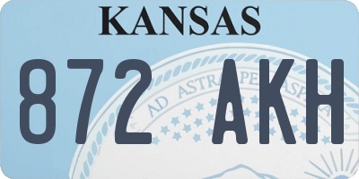 KS license plate 872AKH