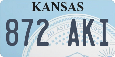 KS license plate 872AKI