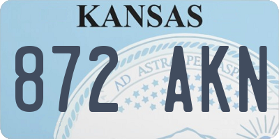 KS license plate 872AKN