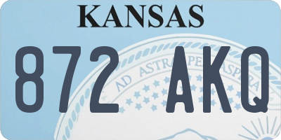 KS license plate 872AKQ
