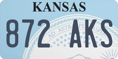 KS license plate 872AKS