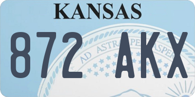 KS license plate 872AKX