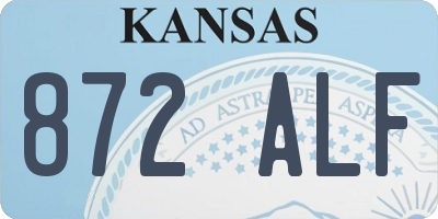 KS license plate 872ALF