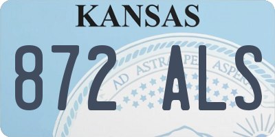 KS license plate 872ALS