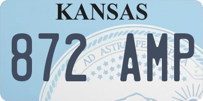 KS license plate 872AMP