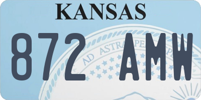 KS license plate 872AMW