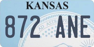 KS license plate 872ANE