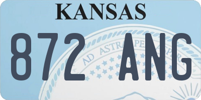 KS license plate 872ANG