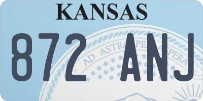 KS license plate 872ANJ