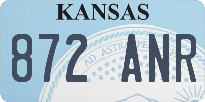 KS license plate 872ANR
