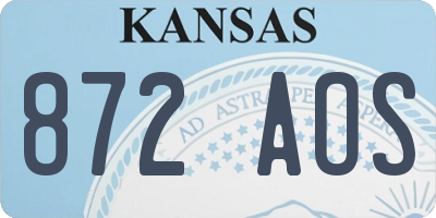 KS license plate 872AOS