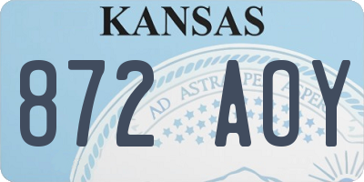 KS license plate 872AOY