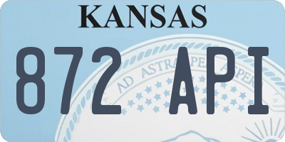 KS license plate 872API