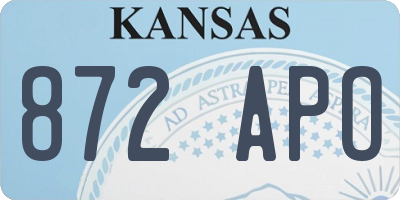 KS license plate 872APO