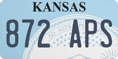 KS license plate 872APS