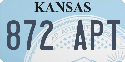 KS license plate 872APT