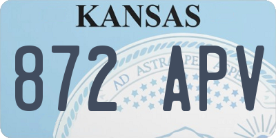 KS license plate 872APV