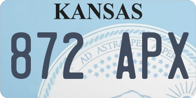 KS license plate 872APX