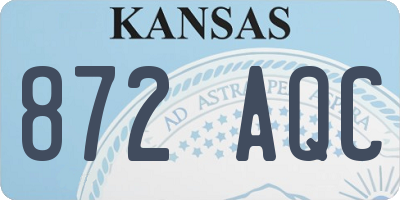 KS license plate 872AQC