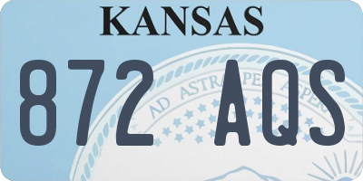 KS license plate 872AQS