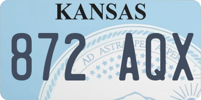 KS license plate 872AQX