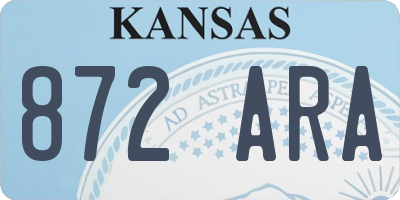 KS license plate 872ARA