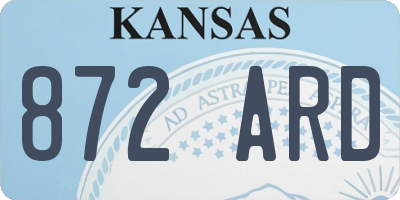 KS license plate 872ARD