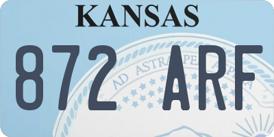 KS license plate 872ARF