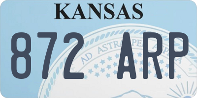 KS license plate 872ARP