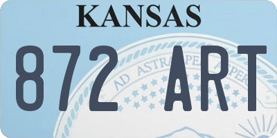 KS license plate 872ART