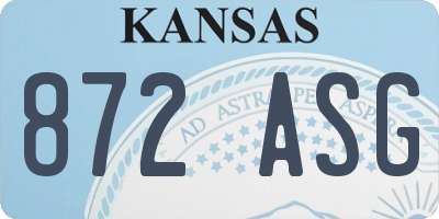 KS license plate 872ASG