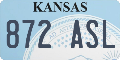 KS license plate 872ASL
