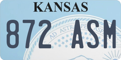 KS license plate 872ASM