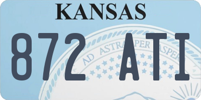 KS license plate 872ATI