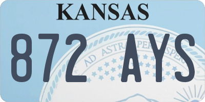 KS license plate 872AYS