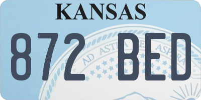 KS license plate 872BED