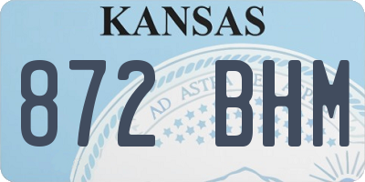 KS license plate 872BHM